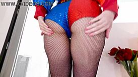Arielle Aquinas As Sexy Harley Quinn Swallows Huge Cock Cum After Fleshlight Blowjob