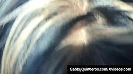 Busty Mexican Milf Gabby Quinteros Deepthroats Cock Car Facial!