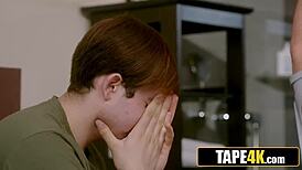 old soldier dominates his son's hot young 18+ blonde girlfriend with rough big cock pounding