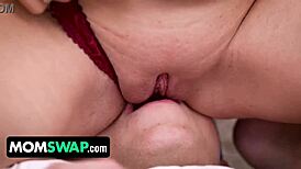 Naughty stepmothers fuck stepsons blindfolded doggystyle in dorm orgy