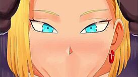 dbz android 18's big ass pussy gets blown and fucked hard by studs