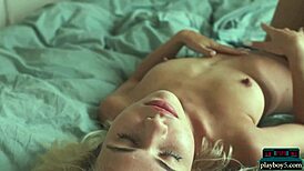 Super Petite Russian Blonde Aleksandra Smelova Teases Tits