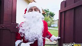 kylie quinn moans loud getting fucked by boyfriend in santa costume for early christmas