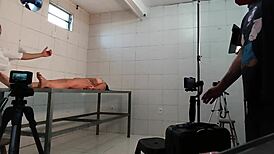 Hey nurse films her big tits in abandoned hospital ward