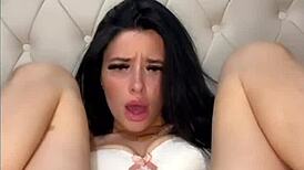 that slutty american exchange student is fingering her wet pussy on webcam till she squirts