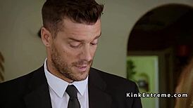 bound teen gags on throat bang then ass caning hell!