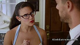 bound teen gags on throat bang then ass caning hell!