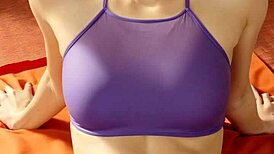 blindfolded me in lingerie... eastern euro model's panties tease got me so hot umm