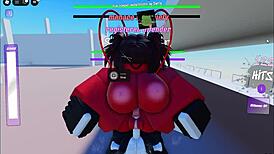 He beats slut senseless then fucks her raw in roblox cumbat