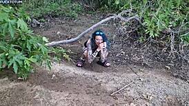 stranded lesbians share my cock for double bj outdoor standing fuck n cum