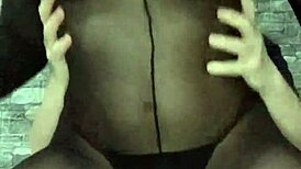 dominating my pantyhose heels boot friend stepping on small cock for creampie