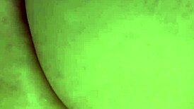 Cum leaks from pussy as she strap-on fucks him after chastity belt blowjob!