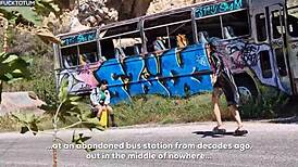 stranded lesbians share my cock for double bj outdoor standing fuck n cum