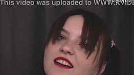 Pigtails mask mistress's strapon pounding chubby guy's humiliating climax