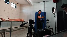 Hey nurse films her big tits in abandoned hospital ward