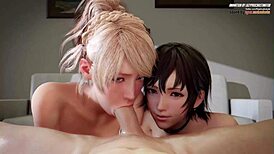 final fantasy babes slurp cocks in epic cum-drenched blowjob montage