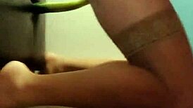 Tranny pantyhose solo dildo ass pounding crossdressing tease