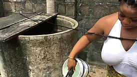 her huge natural tits bouncin makin me crazy for outdoor anal fuck