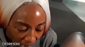 chubby homemade wife deepthroats huge black cock while staring into eyes