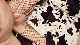 fishnets hug her milf ass begging for raw anal pounding!