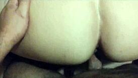 vallery g gets fucked doggystyle by horny couple then covered in hot cumshot all over shaved pussy