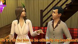 In sims 4 cuckold tale, wife cheats with boyfriend while old husband watches episode 3