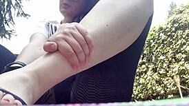 nicolettas yoga in the garden webcam captures dirty feet outdoors