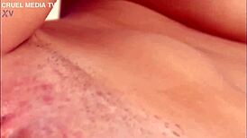 Beautiful Czech blonde Gina teases tight pussy with fruits close-up