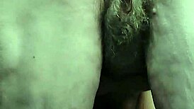 Granny Teases Hairy Spot with Cucumber Play