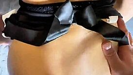 Chilean couple anal fucks during cleaning in sheer red