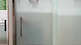 Busty Pierced Babe Flashes Big Nipples Everywhere In Home Store