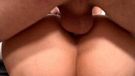 enchanting petite brunette tommy king anal assfucked cumshot on black sofa casting