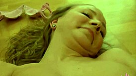 celeste poses wet skinny blonde on all fours fingering shaved pussy with dildo anal toys solo