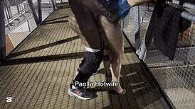 paolla hotwife fucks nonstop on br 153 runway 😈 drivers cheer wild street sex