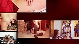 spanish milf tongues teen girl's pussy in hot lesbian play