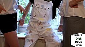 Femdom CFNM Sluts Jerk Cocks In Dirty 3Some Handjob