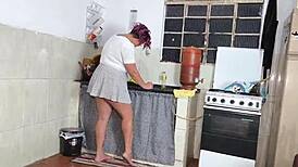 whoa my wife's lesbian friend washing dishes in skirt got me hard i yanked it aside and pounded her wet