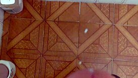 minha linda gozada explodes thick cumshot all over huge cock.