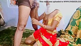 late night he RIPS RED SARI off telugu wife for ranch sex