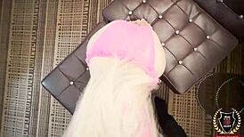 Angel Aurora's cute face cum covered after rimming big black cock deepthroat