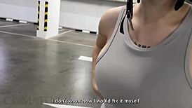 she offered pie but i creampied her tight milf pussy in gym leggings