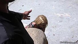 Skinny Blonde Slave Gets Banged By Sex Trafficker Hard!