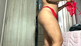 Stepsis sends cameltoe panty tease video for my big ass masturbation