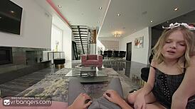 Brunette Teen Coco Lovelock Loses Virginity to Group Doggystyle Banging in VR HD