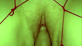 Soft petite redhead's shaved pussy devours monster dildo in close-up bedroom play pt 1