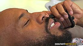 Hey, Luna Legend slurps Jovan Jordan's big black cock to keep him satisfied!