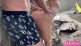 my hot latina wife and i flash fuck outdoors kinky public creampie domination