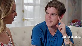 Blonde Cute Wife Sloppy Blows Young Babysitter Tongue Deep in POV Milfsucksbest