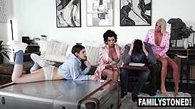 Hey stepson, wanna fuck hot stepnana Piper, stepmom Addyson and stepsis Julia?