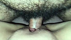 vallery g gets fucked doggystyle by horny couple then covered in hot cumshot all over shaved pussy